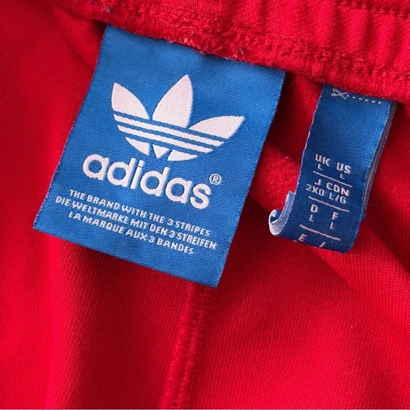 Adidas Originals Scarlet Red 3-Stripes Shorts Men’s Large Trefoil Logo - Picture 6 of 12